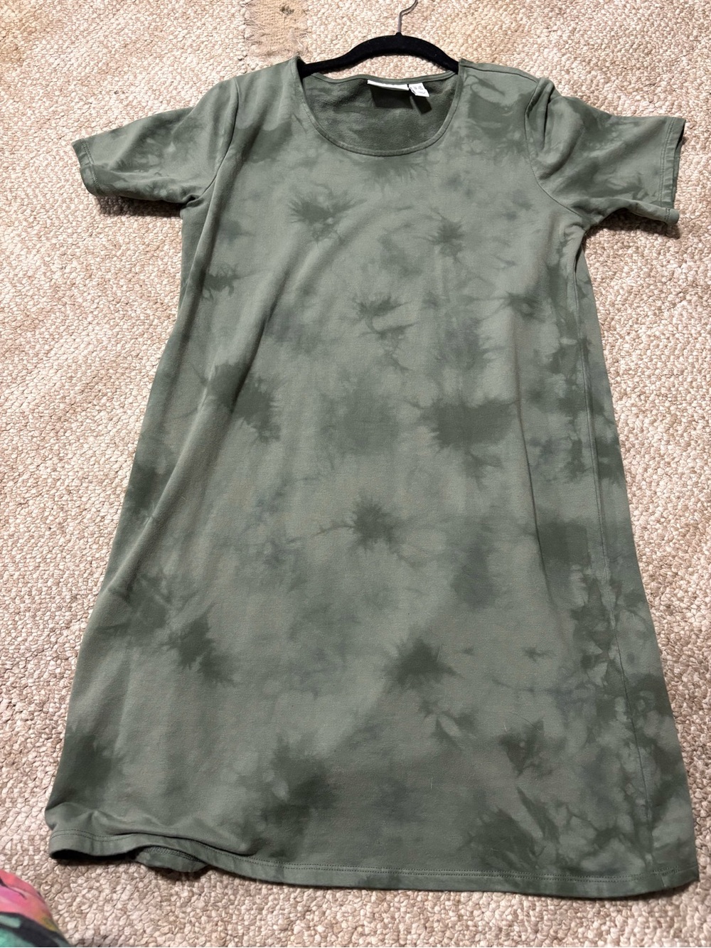 Denim&Co Olive Green Tie-Dye Midi Dress